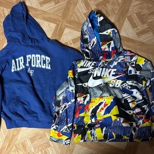 Nike Multicolor Graphic Kids Hoodie with White Logo